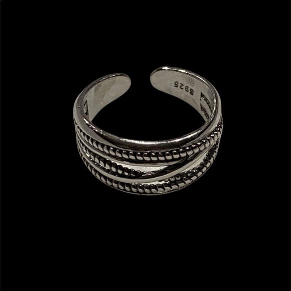 NEW•Silver 925 Twisted Rope Open style ring OS - Picture 4 of 4